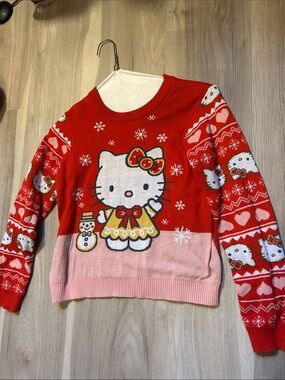 Hello Kitty Red and Pink Holiday Sweater size girls 8